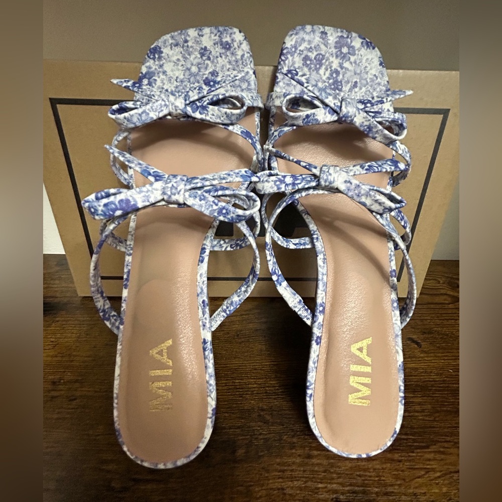 MIA Floral Strappy Heels